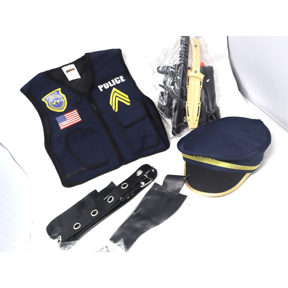 Blue Police Vest Set One Size Jazgrom Kids Costume Accessories Set Kit Halloween